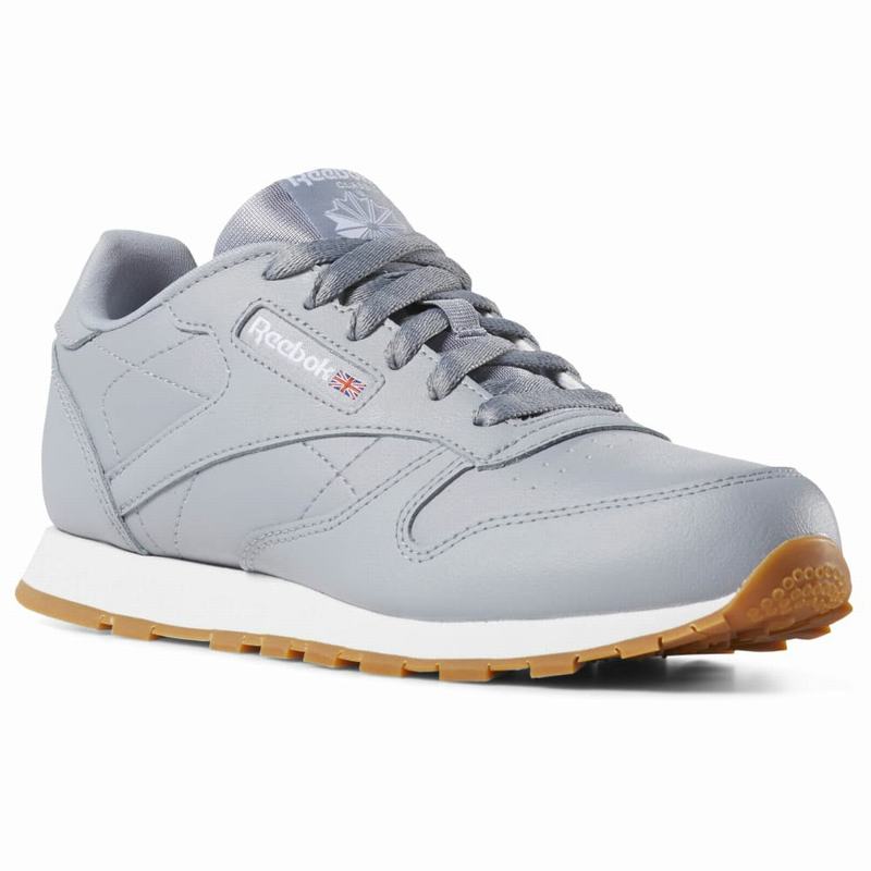 Reebok Classic Leather Tenisky Chlapcenske - Siva/Biele UN3854LI